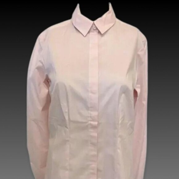 Long Tall Sally Collared Polo Hidden Buttons Closure Cotton Stretch Fabric W 4 - Picture 3 of 8